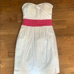 White and pink dress.